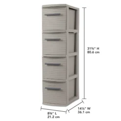4 Drawer Skinny Tower Dark Gray - Brightroom™: Plastic Storage Drawers, Decorative Organizer, No Assembly Required 13 4 Drawer Skinny Tower Dark Gray - Brightroom™: Plastic Storage Drawers, Decorative Organizer, No Assembly Required -Brightroom GUEST fc8bcf60 1bc3 4160 b63d 7756ae196877